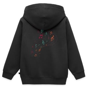 Vintage Musik Symbol - Kinder Premium Organic Zip Hoodie - Schwarz - Hinten - AI Model Kid Male (0cm)