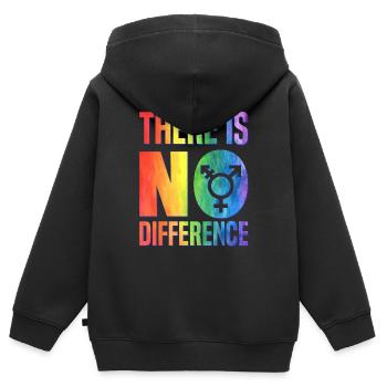 L’amour ne fait aucune différence, Pride - Sweat Premium à capuche zippé enfant bio - noir - Dos - AI Model Kid Male (0cm)