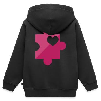 Autismus-Bewusstsein - Kinder Premium Organic Zip Hoodie - Schwarz - Hinten - AI Model Kid Male (0cm)