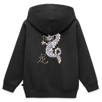 Drache Dragon chinesisches Schriftzeichen Kanji - Kinder Premium Organic Zip Hoodie - Schwarz - Hinten - AI Model Kid Male (0cm)