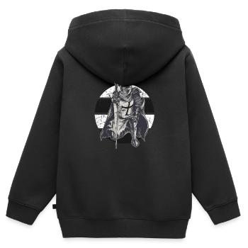 Ritter Rot Weiß Templerorden Mittelalter Rüstung - Kinder Premium Organic Zip Hoodie - Schwarz - Hinten - AI Model Kid Male (0cm)
