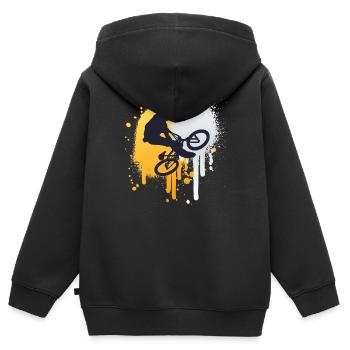 Vélo BMX Freestyle Enfant Ado - Sweat Premium à capuche zippé enfant bio - noir - Dos - AI Model Kid Male (0cm)