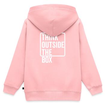 Sortir des sentiers battus - Sweat Premium à capuche zippé enfant bio - rose - Dos - AI Model Kid Female (0cm)
