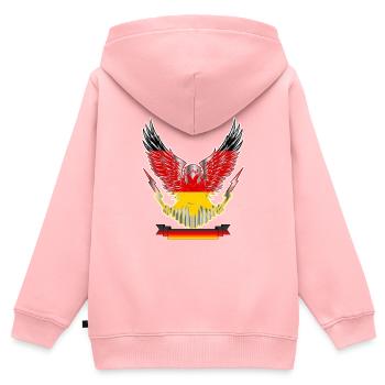 ADLER DEUTSCHLAND by The Manzanita´s - Kinder Premium Organic Zip Hoodie - Rosa - Hinten - AI Model Kid Female (0cm)