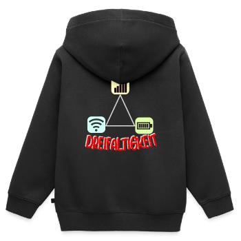 Nerd geek gamer WLAN Empfang modern Dreifaltigkeit - Kinder Premium Organic Zip Hoodie - Schwarz - Hinten - AI Model Kid Male (0cm)