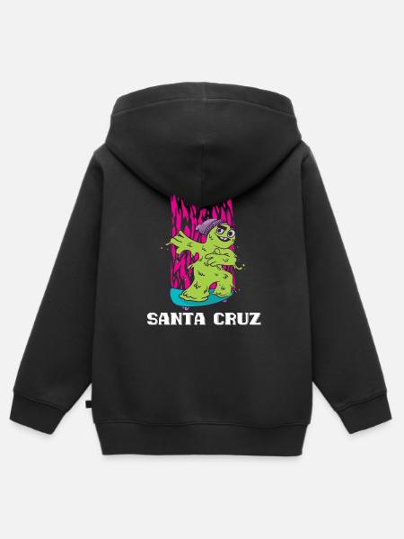 Santa Cruz Skate Surf Vintage Retro California - Kids Premium Organic Zip-up Hoodie - black