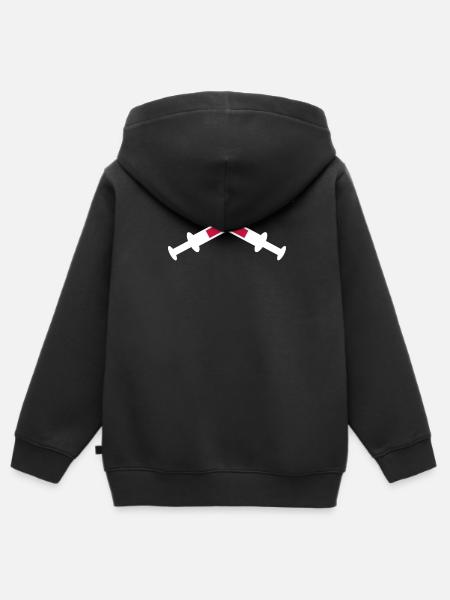 Spritze - Kinder Premium Organic Zip Hoodie - Schwarz