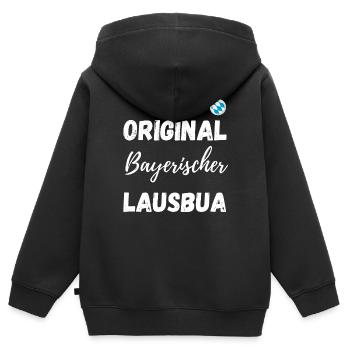 Original Bayerischer Lausbua - Bayern Lustig Jungs - Kinder Premium Organic Zip Hoodie - Schwarz - Hinten - AI Model Kid Male (0cm)