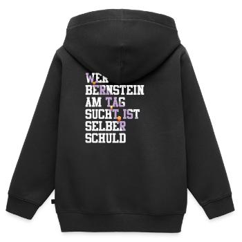 Bernstein Strand Urlaub Lampe Ostsee Geschenkidee - Kinder Premium Organic Zip Hoodie - Schwarz - Hinten - AI Model Kid Male (0cm)