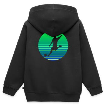 Footballeur Sunset Logo - Sweat Premium à capuche zippé enfant bio - noir - Dos - AI Model Kid Male (0cm)