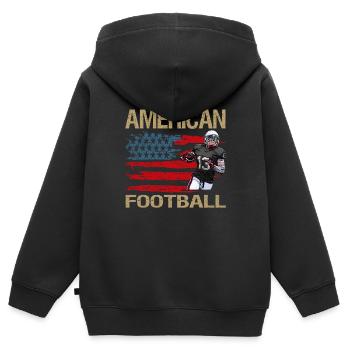 American Football - American Football - Kinder Premium Organic Zip Hoodie - Schwarz - Hinten - AI Model Kid Male (0cm)