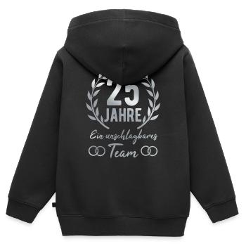 Silberhochzeit 25. Hochzeitstag - Kinder Premium Organic Zip Hoodie - Schwarz - Hinten - AI Model Kid Male (0cm)