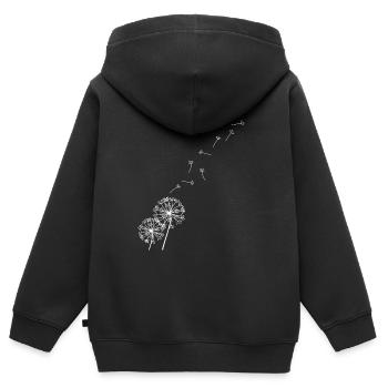 Löwenzahn Pusteblume - Kinder Premium Organic Zip Hoodie - Schwarz - Hinten - AI Model Kid Male (0cm)