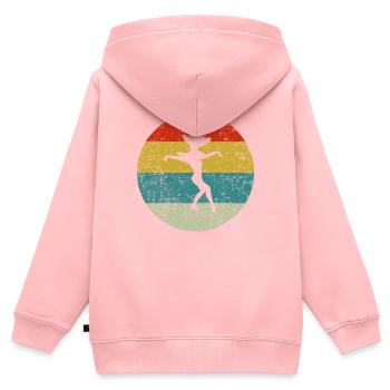 Samba - Sweat Premium à capuche zippé enfant bio - rose - Dos - AI Model Kid Female (0cm)