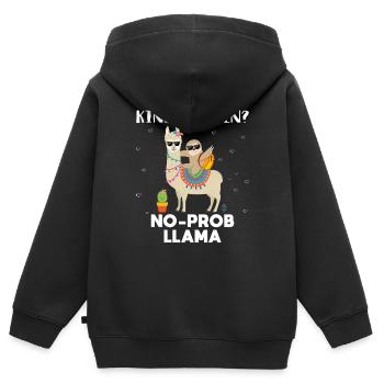 Kindergarten kein prob lama - Kinder Premium Organic Zip Hoodie - Schwarz - Hinten - AI Model Kid Male (0cm)