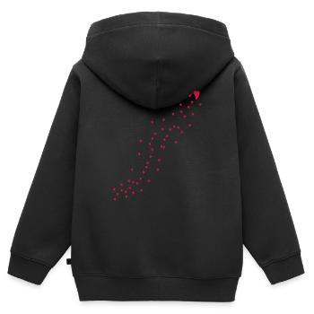 Herz Rote herzen - Kinder Premium Organic Zip Hoodie - Schwarz - Hinten - AI Model Kid Male (0cm)