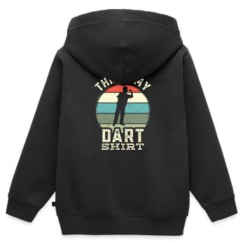 Dart , Dart Tshirt - Sweat Premium à capuche zippé enfant bio - noir - Dos - AI Model Kid Male (0cm)
