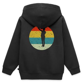 selfie - Sweat Premium à capuche zippé enfant bio - noir - Dos - AI Model Kid Male (0cm)