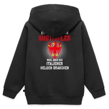 GOTT SCHUF DIE SÜDTIROLER - Kinder Premium Organic Zip Hoodie - Schwarz - Hinten - AI Model Kid Male (0cm)