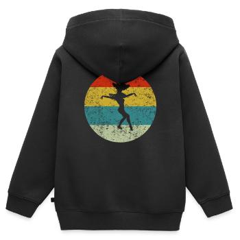 Samba - Sweat Premium à capuche zippé enfant bio - noir - Dos - AI Model Kid Male (0cm)