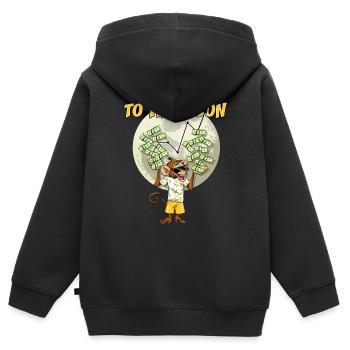 Trading the stock To the Moon Apes Meme Exchange - Kids Premium Organic Zip-up Hoodie - black - Back - AI Model Kid Male (0cm)