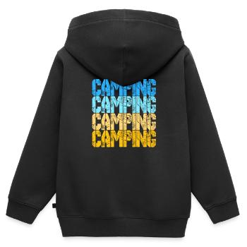 Camping Camping Camping Lustiger Spruch - Kinder Premium Organic Zip Hoodie - Schwarz - Hinten - AI Model Kid Male (0cm)