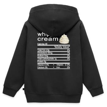 crème fouettée - Sweat Premium à capuche zippé enfant bio - noir - Dos - AI Model Kid Male (0cm)