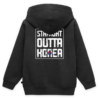 Straight Outta Korea - Kinder Premium Organic Zip Hoodie - Schwarz - Hinten - AI Model Kid Male (0cm)