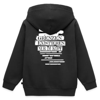 pain lazy gym motivation gym rat amrap workout gay - Kinder Premium Organic Zip Hoodie - Schwarz - Hinten - AI Model Kid Male (0cm)