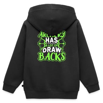 Archery - Archery and Bow Hunting - Kinder Premium Organic Zip Hoodie - Schwarz - Hinten - AI Model Kid Male (0cm)