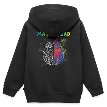 Math Squad Math Professeur de cerveau artistique et logique - Sweat Premium à capuche zippé enfant bio - noir - Dos - AI Model Kid Male (0cm)