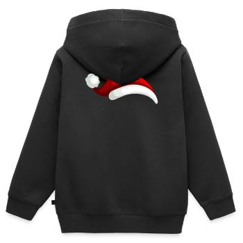 Bonnet de Noël Nicolas - Sweat Premium à capuche zippé enfant bio - noir - Dos - AI Model Kid Male (0cm)