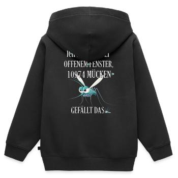 Moskito, Mücken, Stechmücke, Mücke - lustig - Kinder Premium Organic Zip Hoodie - Schwarz - Hinten - AI Model Kid Male (0cm)