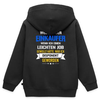 Lustiger Spruch Weltbester Einkäufer Disponent - Kinder Premium Organic Zip Hoodie - Schwarz - Hinten - AI Model Kid Male (0cm)