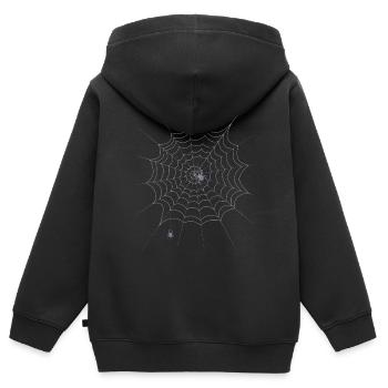 Spider web, spider, Halloween - Kids Premium Organic Zip-up Hoodie - black - Back - AI Model Kid Male (0cm)