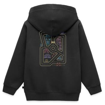 voiture-jouet dos massage parents tapis de voiture - Sweat Premium à capuche zippé enfant bio - noir - Dos - AI Model Kid Male (0cm)
