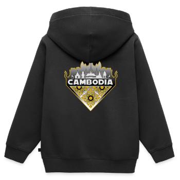 Kambodscha Tempel Angkor Khmer Stolz I Geschenk - Kinder Premium Organic Zip Hoodie - Schwarz - Hinten - AI Model Kid Male (0cm)