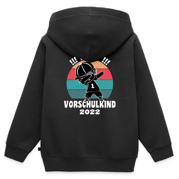 Vorschulkind 2022 Bääm Vorschulkind 2022 Kinder - Kinder Premium Organic Zip Hoodie - Schwarz - Hinten - AI Model Kid Male (0cm)