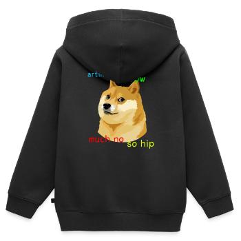 Article 13 Doge Meme #saveyourinternet Eu Shirt - Sweat Premium à capuche zippé enfant bio - noir - Dos - AI Model Kid Male (0cm)