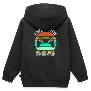 Level Complete Primary School Enrolment Gymnasium - Kids Premium Organic Zip-up Hoodie - black - Back - AI Model Kid Male (0cm)