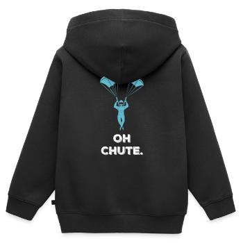Fallschirm Paragliding Spruch - Kinder Premium Organic Zip Hoodie - Schwarz - Hinten - AI Model Kid Male (0cm)