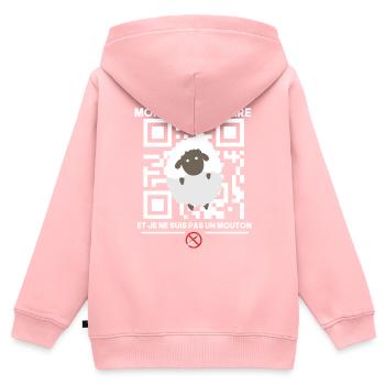 Mon pass sanitaire anti vaccin humour covid - Sweat Premium à capuche zippé enfant bio - rose - Dos - AI Model Kid Female (0cm)