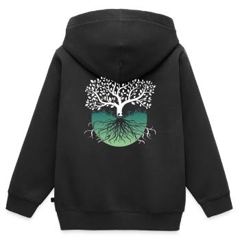Yggdrasil Viking Tree of Life - Kids Premium Organic Zip-up Hoodie - black - Back - AI Model Kid Male (0cm)