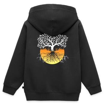 Yggdrasil Wikinger Lebensbaum - Kinder Premium Organic Zip Hoodie - Schwarz - Hinten - AI Model Kid Male (0cm)