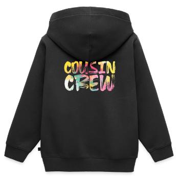 Cousin Crew - Kinder Premium Organic Zip Hoodie - Schwarz - Hinten - AI Model Kid Male (0cm)