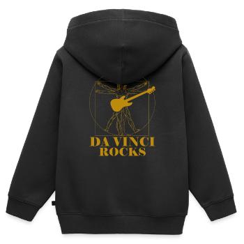 Da Vinci Rocks by The Manzanita’s - Sweat Premium à capuche zippé enfant bio - noir - Dos - AI Model Kid Male (0cm)