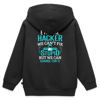 Cybersicherheit Computer Hacking Ethischer Hacker - Kinder Premium Organic Zip Hoodie - Schwarz - Hinten - AI Model Kid Male (0cm)