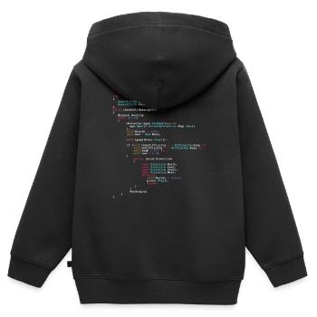 Programmer Humor Code - for software developers - Kids Premium Organic Zip-up Hoodie - black - Back - AI Model Kid Male (0cm)