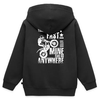 Moto trial bike - Kids Premium Organic Zip-up Hoodie - black - Back - AI Model Kid Male (0cm)