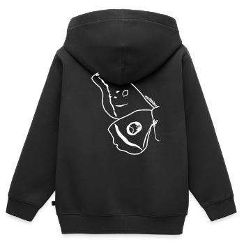 Motten Contours ailes - Sweat Premium à capuche zippé enfant bio - noir - Dos - AI Model Kid Male (0cm)